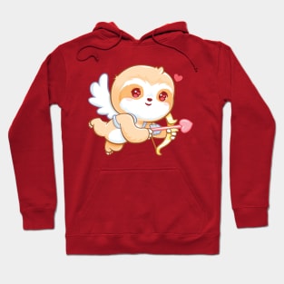 Love Cupid Kawaii Cute Sloth Valentine Hoodie